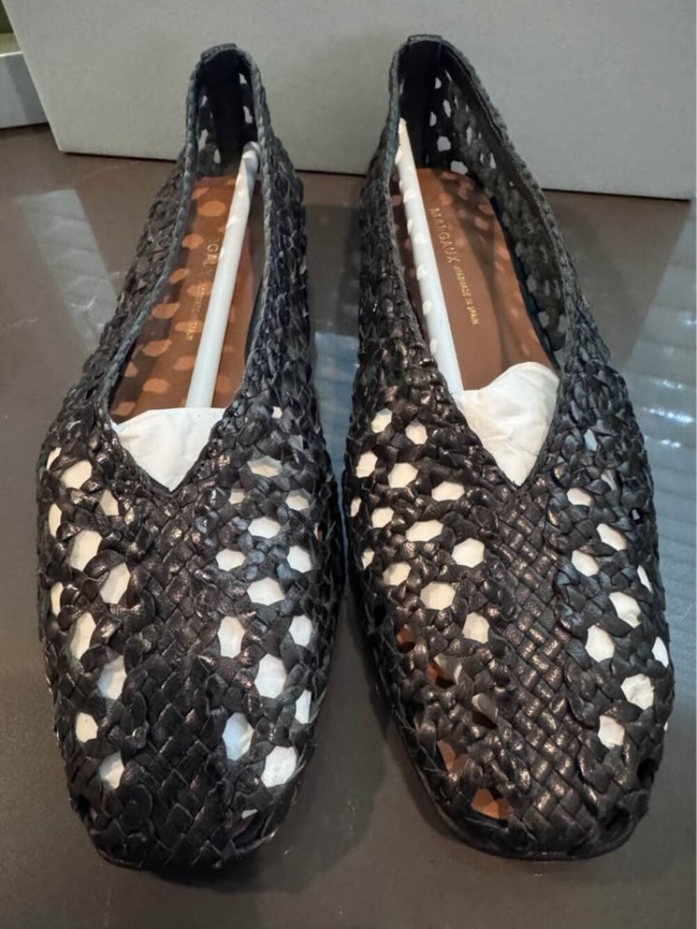 Margaux La Paz - Black woven leather, size 37.5 W